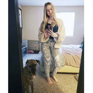 American Eagle Distressed Mom Jeans